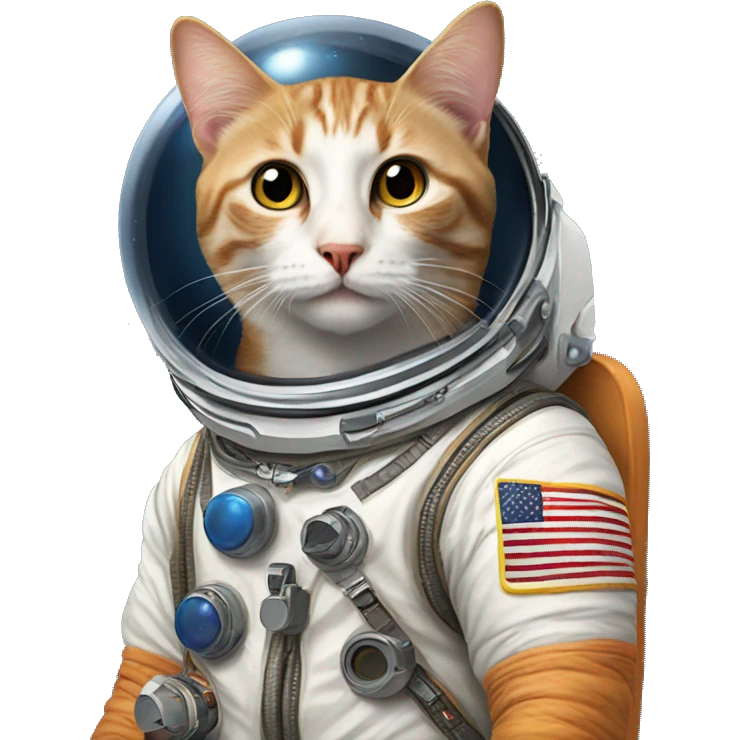 CAT with a Astronaut codtume  emoji