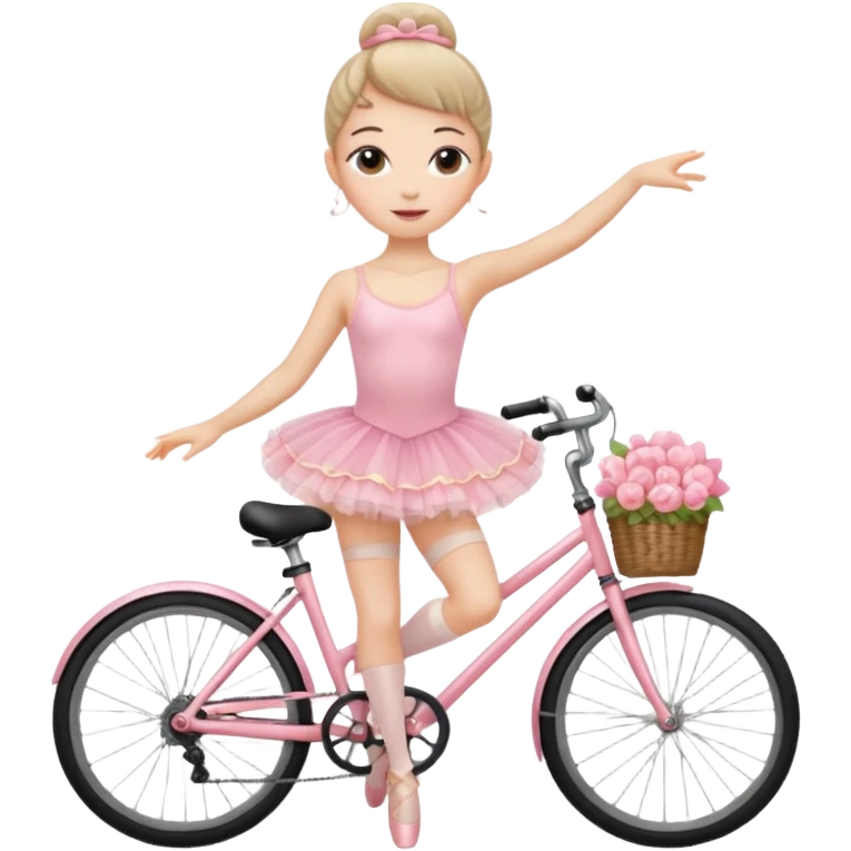 Pretty ballerina on a bicycle emoji