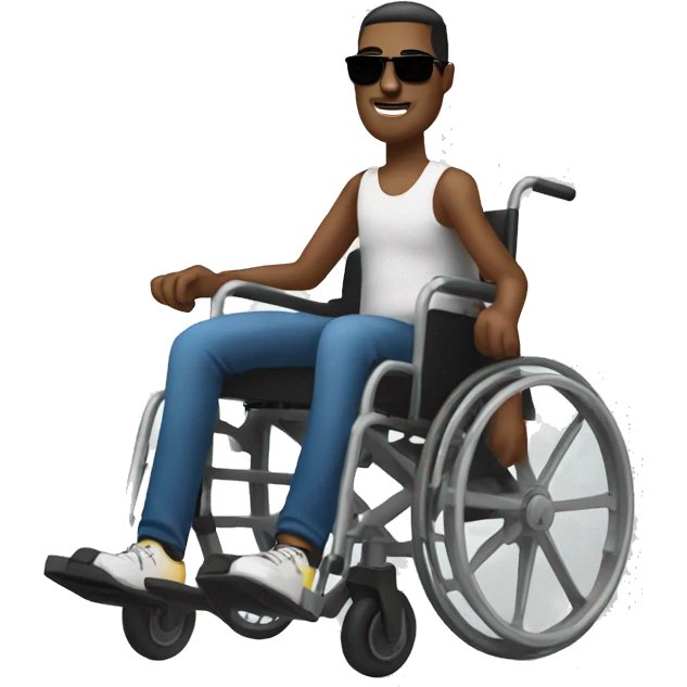 Guy on wheelchair with sunglasses  emoji