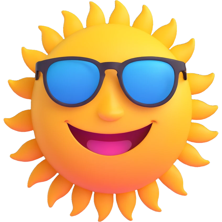 smiling sun with sunglasses emoji