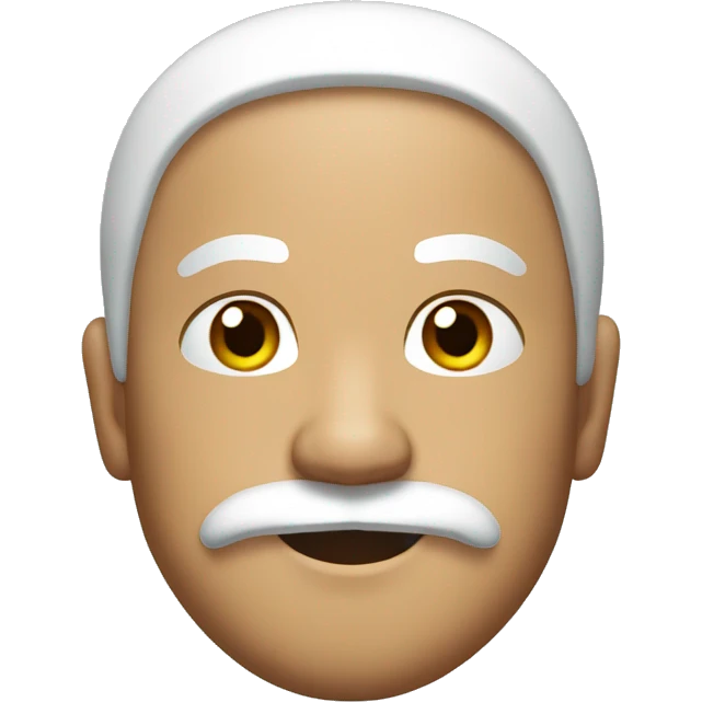 Asian man in a santa suit with a black mustache emoji