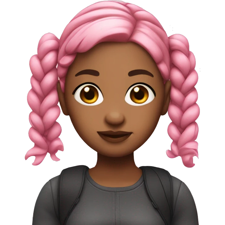 memoji girl pigtails pink hair emoji