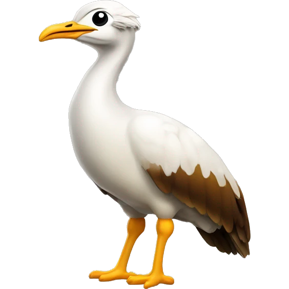 the bustard bird stylized in for android and automotive industry where the whole bird is visible. Glossy. emoji