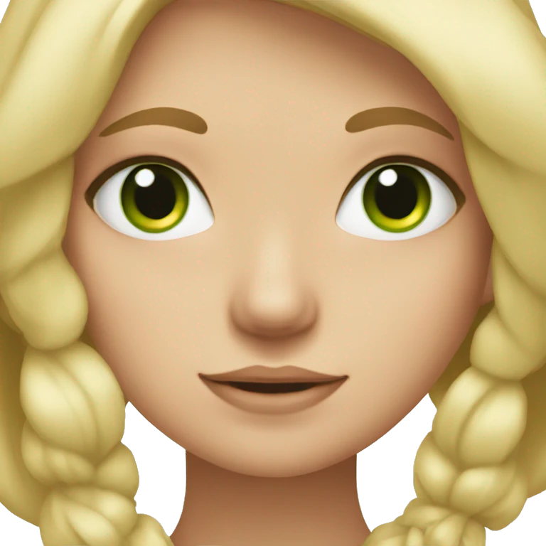 blonde girl with green eyes with bow  emoji