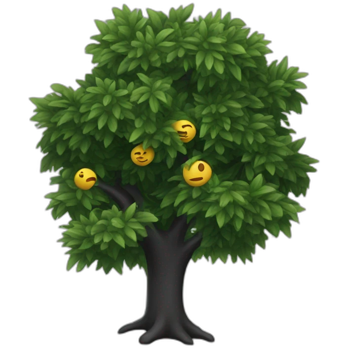 Personne noir dans arbre emoji