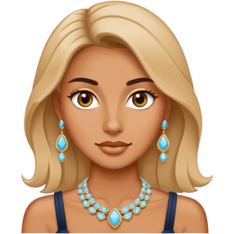 Make her wearing a ton of jewelry emoji