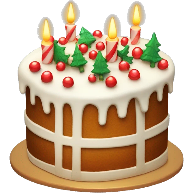 Christmas cake, cozy bakery, festive lights emoji