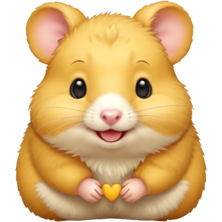 Head of a bright yellow hamster, smiling face
 emoji