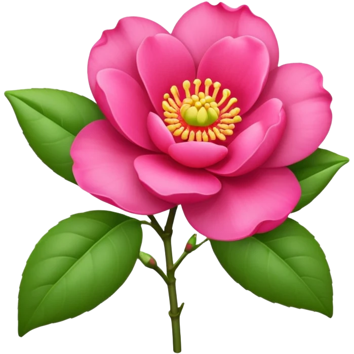 camélia flower with bud hot pink  emoji