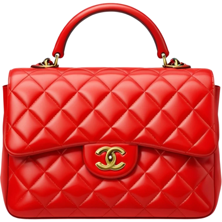 chanel bright red color bag  emoji