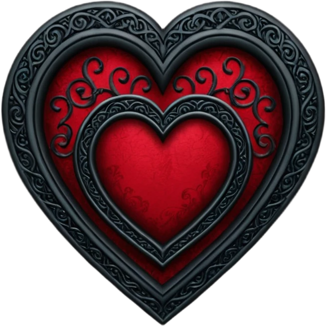 goth heart with a gothic arch emoji