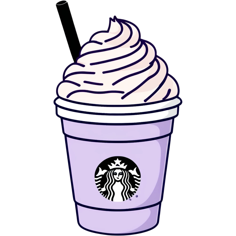Starbucks lavander white Moca Frapuchino  emoji