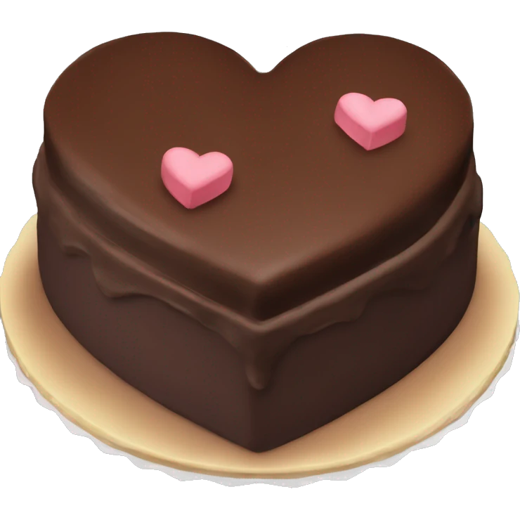 Chocolate Heart shaped cake emoji