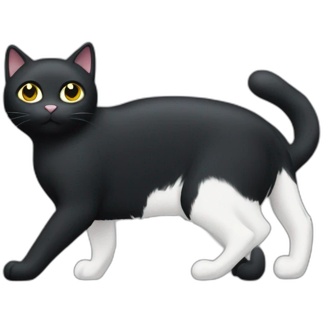 black cat with a white spot on his neck wearing a nike tech emoji