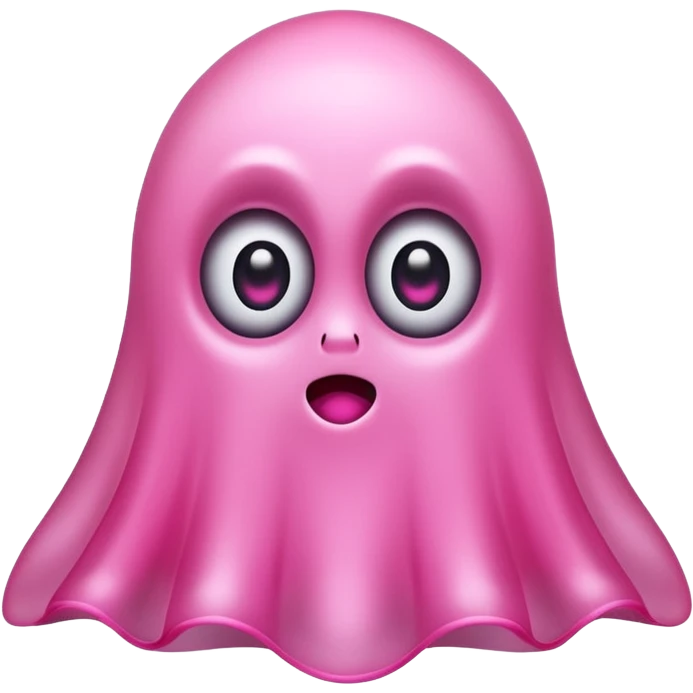 cute pink ghost with big eyes emoji