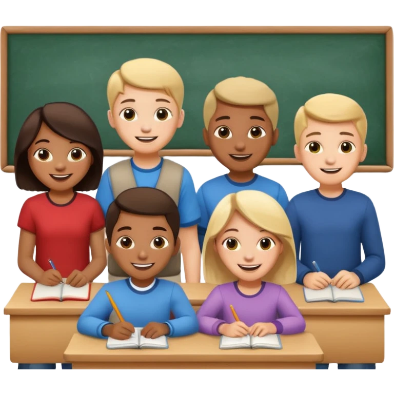 Okulda olan çocuklar emoji