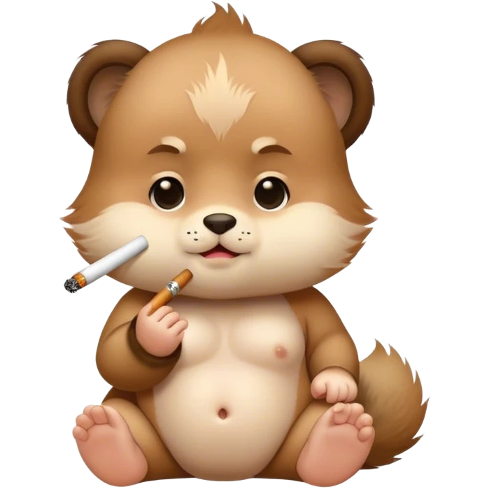The baby shi ba is smoking emoji