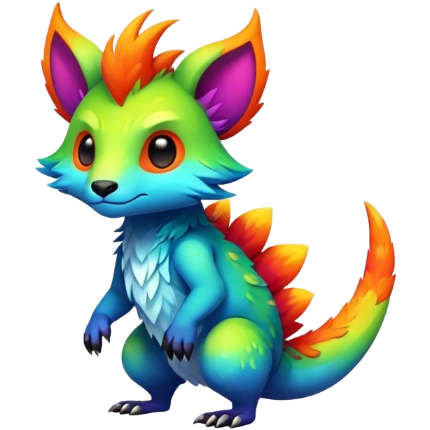 Epic Edgy Cute Colorful Vernid-creature-animal full body emoji