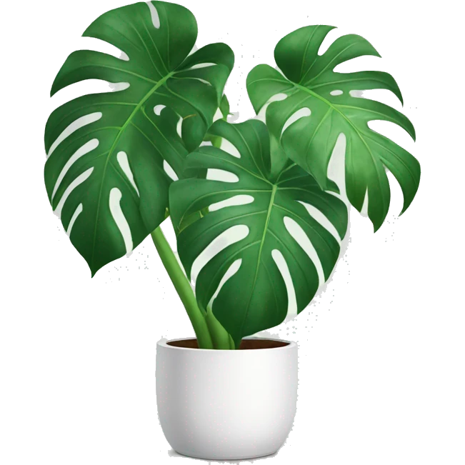 Monstera plant in a white planter  emoji