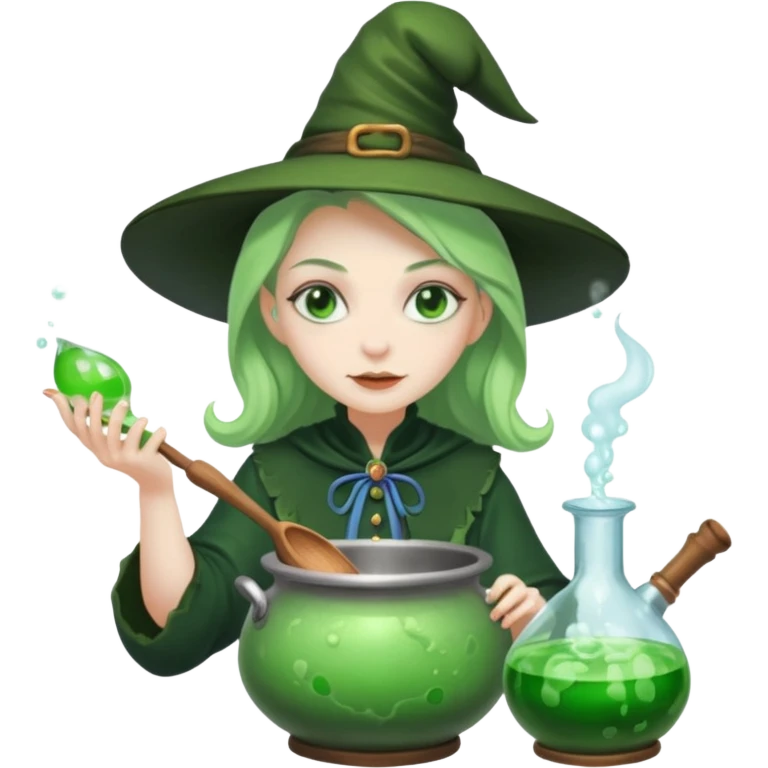 green witch cooking potion emoji