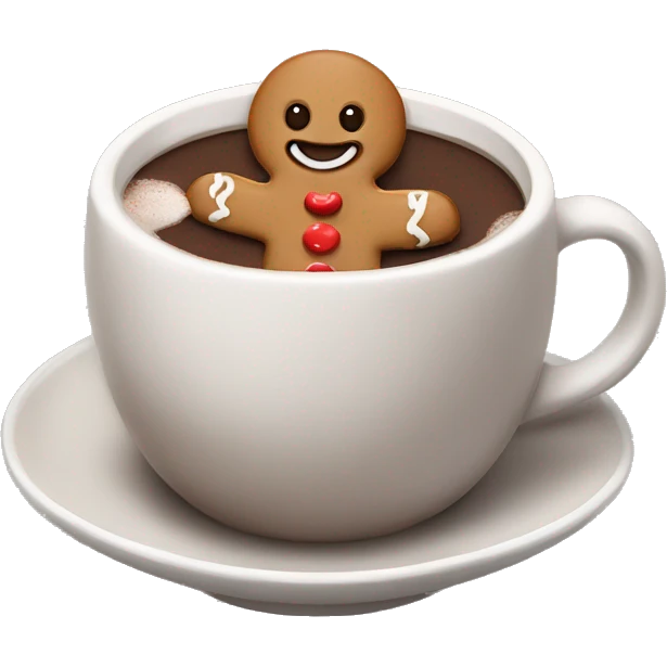 Gingerbread man in hot cocoa  emoji