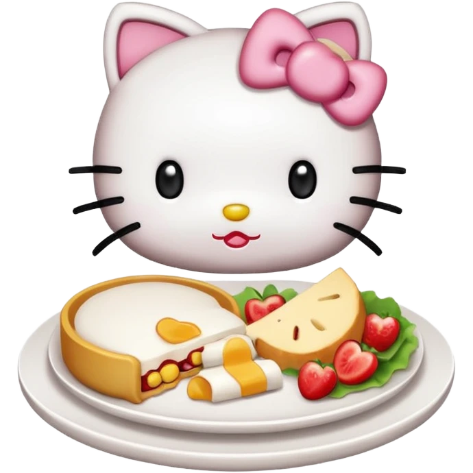 Hello kitty eating food emoji