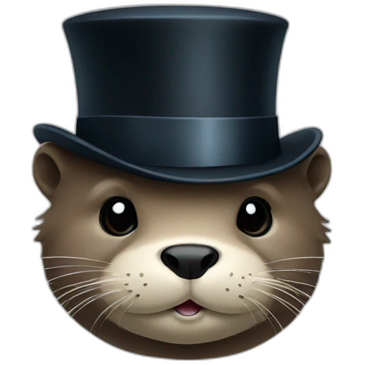 Otter in a top hat emoji
