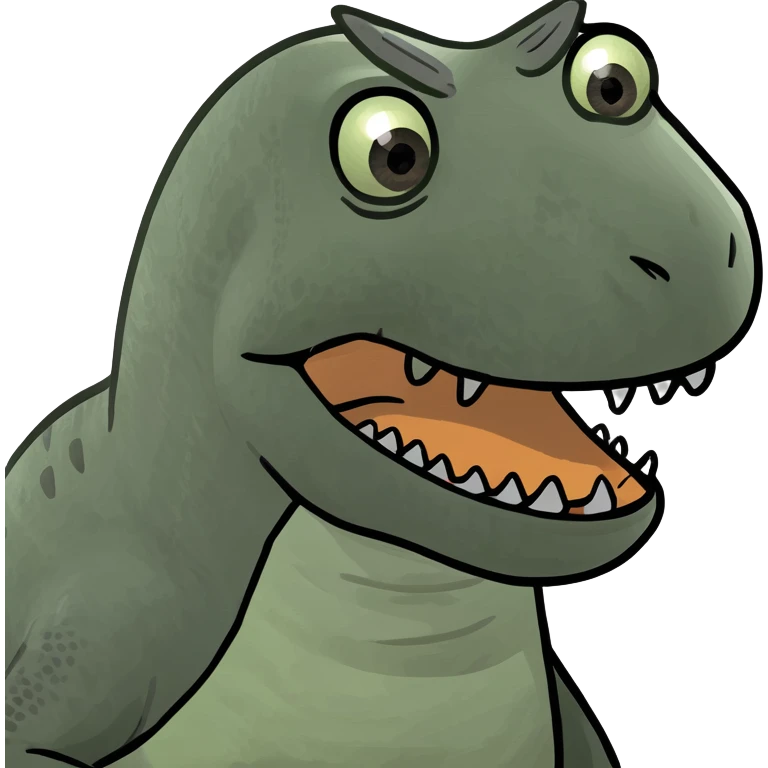 Dinosaur with grey hair emoji
