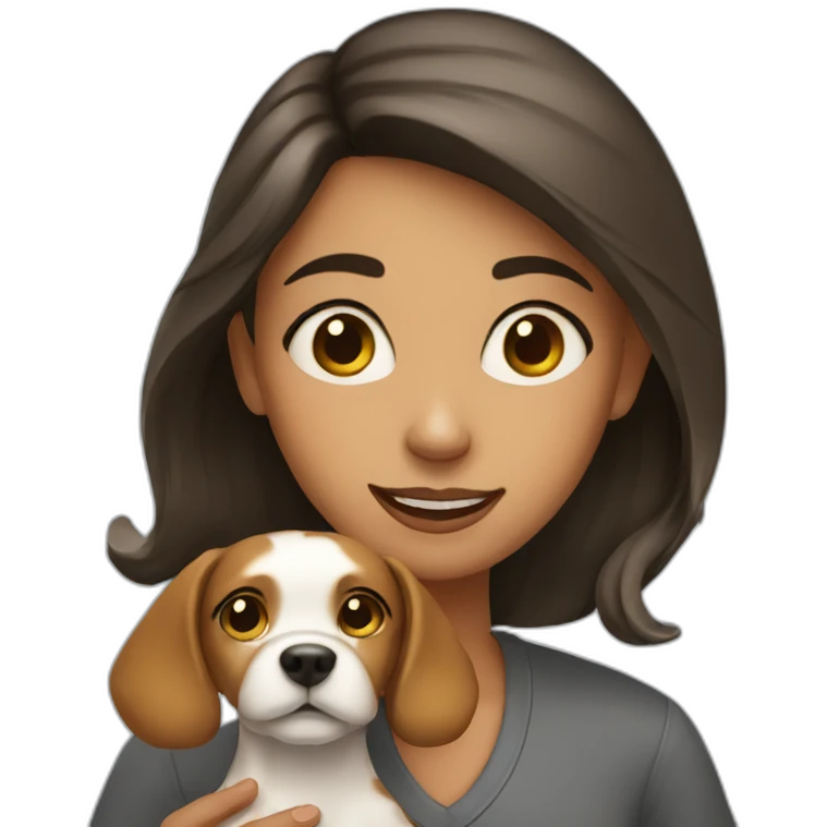 Girl with dog emoji