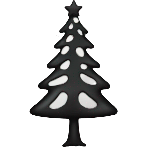 Black Christmas tree emoji