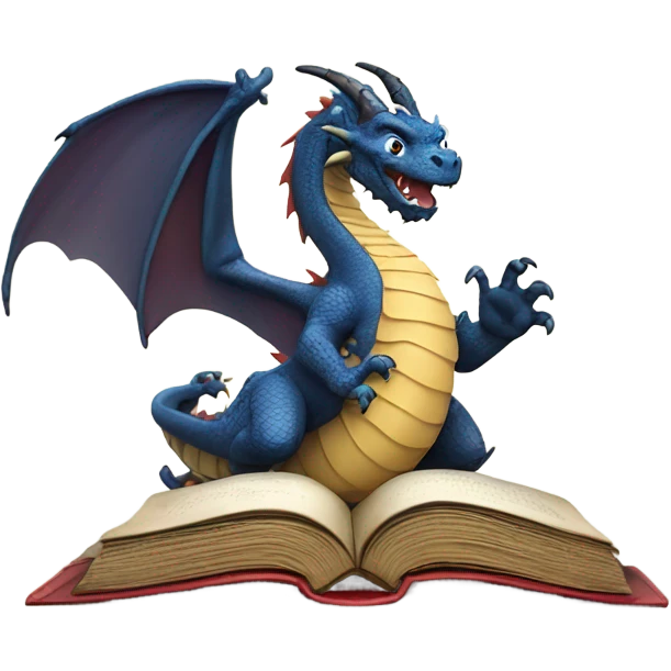 book with a dragon climbing on it emoji