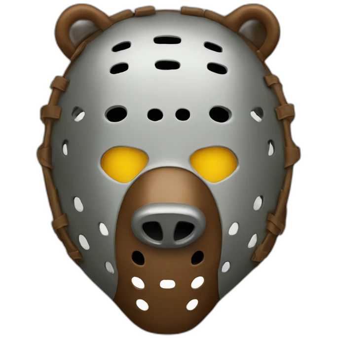 Grizzly head hockey mask emoji