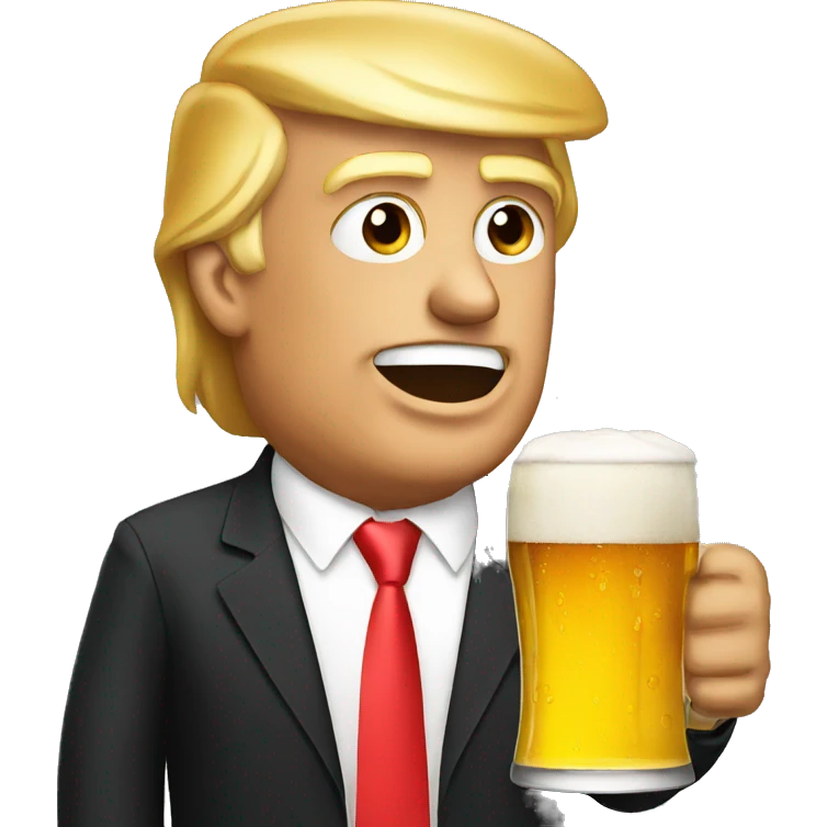 Trump with a beer emoji