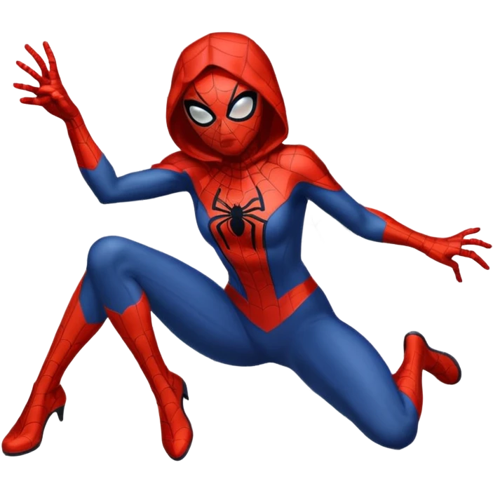 spidergirl shooting a web, action pose, city background emoji