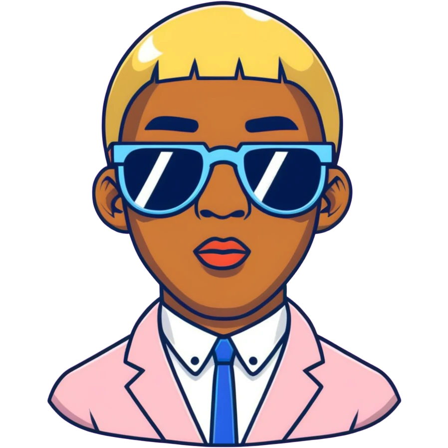 Tyler the Creator IGOR with blonde wig and sunglasses emoji