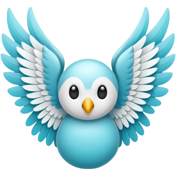 Number cyan 67 with white wings  emoji