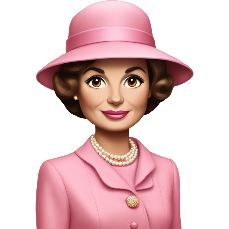 Jackie Kennedy 60s in pink suit and hat emoji