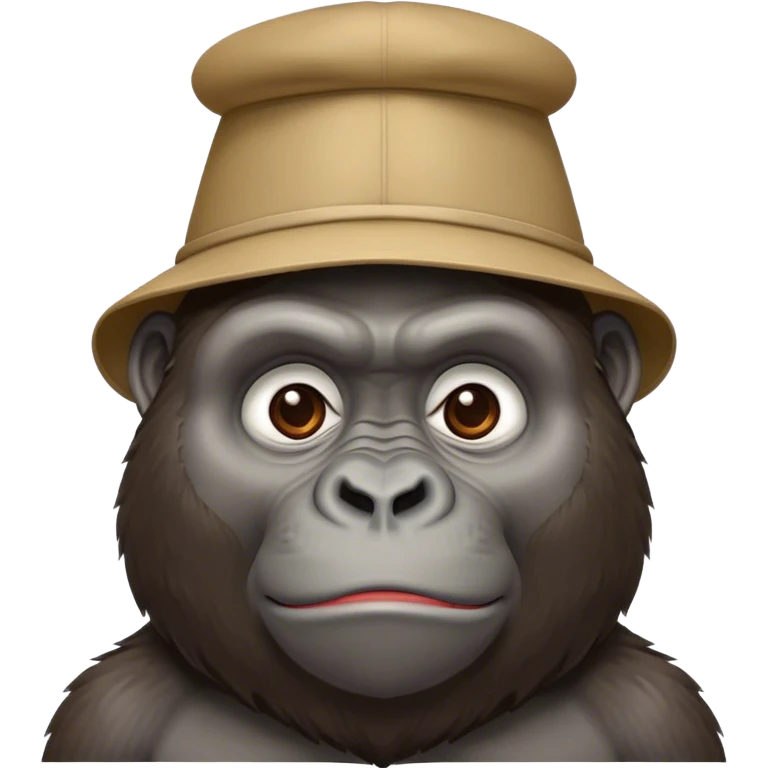 Sad gorilla with Russian hat emoji