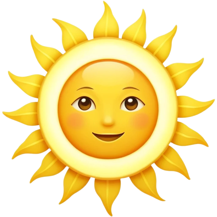 simple sun without face, just a yellow circle with rays emoji