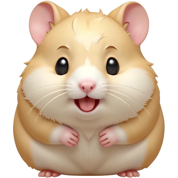 Cinematic Cute Yawning Cream Hamster Portrait Emoji, Head tilted slightly with a dramatic, wide-open yawn, showcasing a soft, pristine cream coat with tiny droopy ears, round dark eyes barely open in drowsy contentment, Simplified yet irresistibly adorable features, highly detailed, glowing with a soft, cozy glow, high shine, relaxed yet expressive, stylized with a touch of whimsy, bright and endearing, soft glowing outline, capturing the essence of a sleepy yet affectionate hamster, so drowsy it feels like it could stretch out of the screen and curl up for a nap! emoji