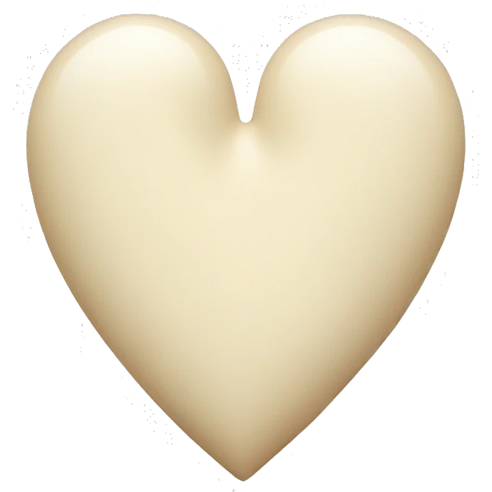 Large cream heart with dimension  emoji