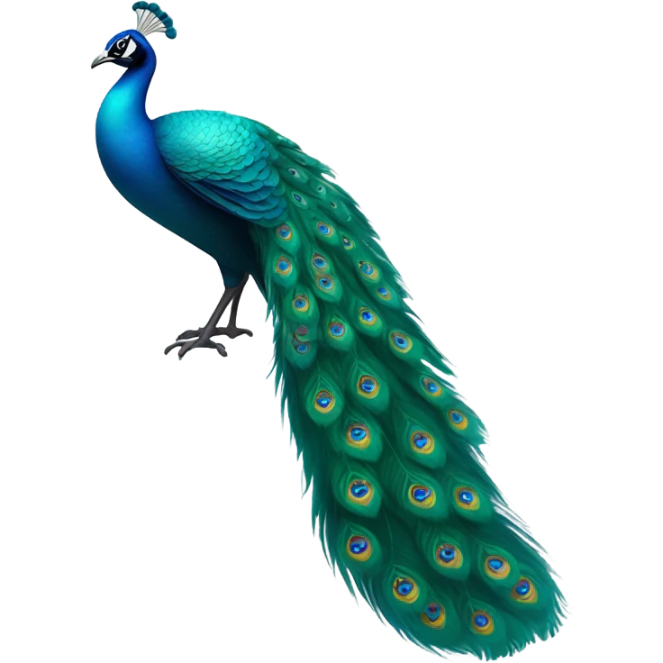 teal peacock emoji