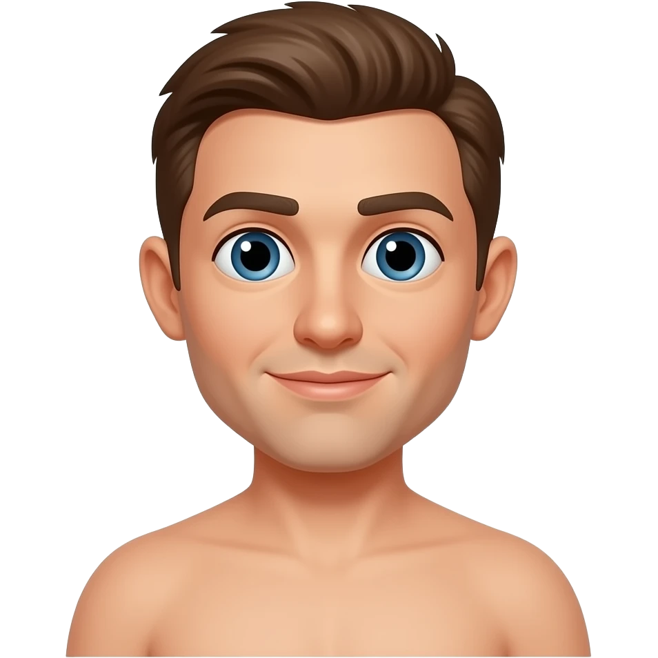 Pene di un maschio nudo che si vede emoji