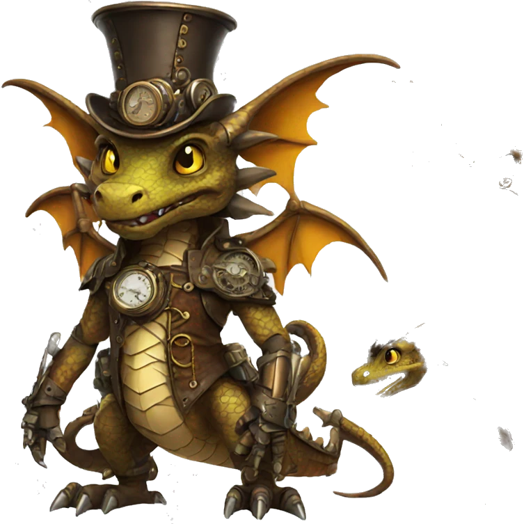 Steampunk Dragon full body emoji