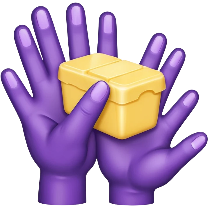 purple four finger hand with butter emoji