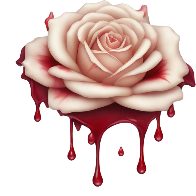 dark rose with blood dripping  emoji