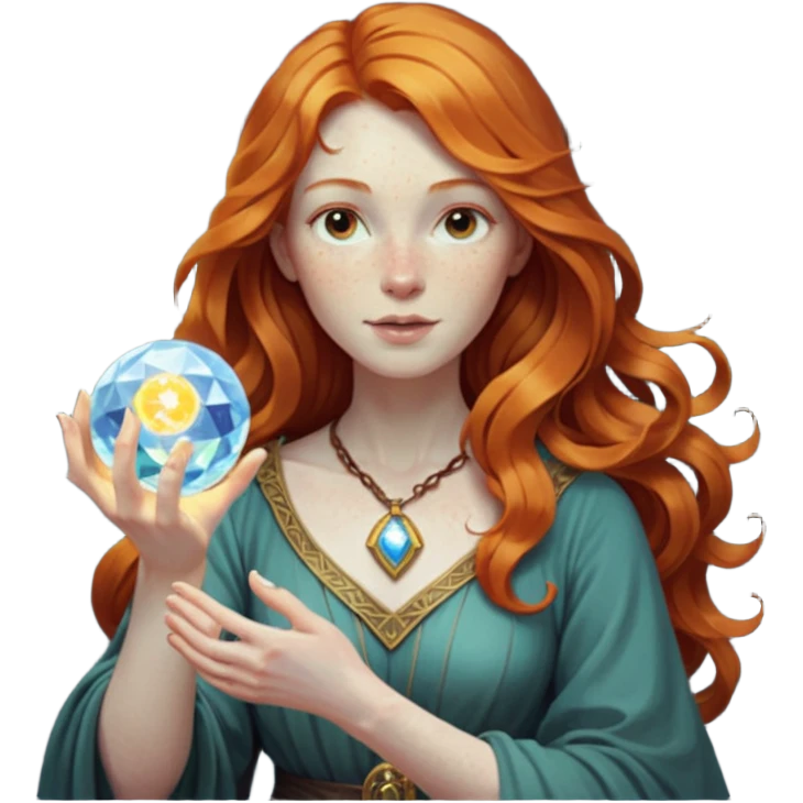 fantasy magic tarot card low poly ginger emoji