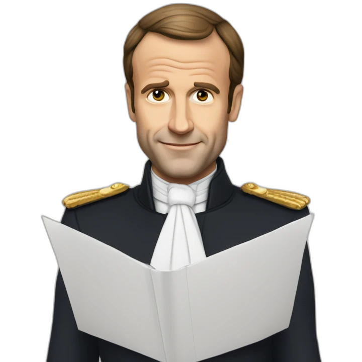 Macron qui fait un signe allemand emoji