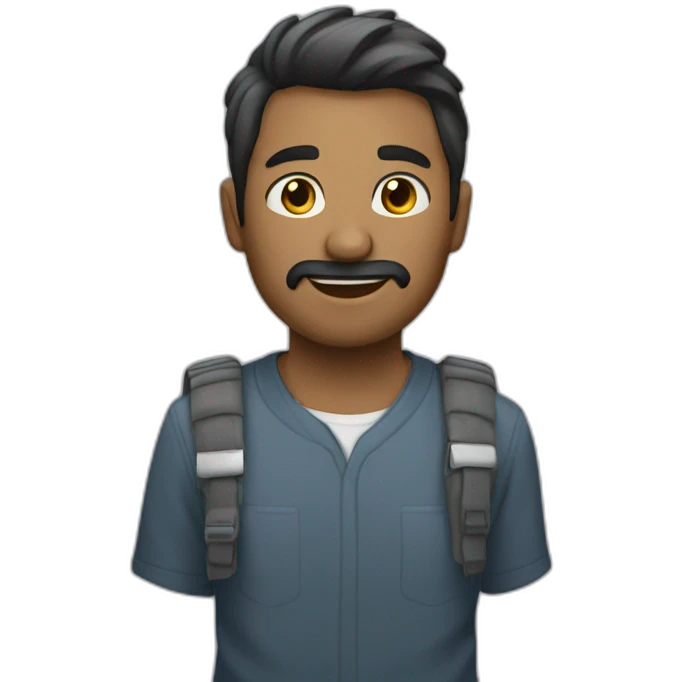Un homme avec des trais emoji