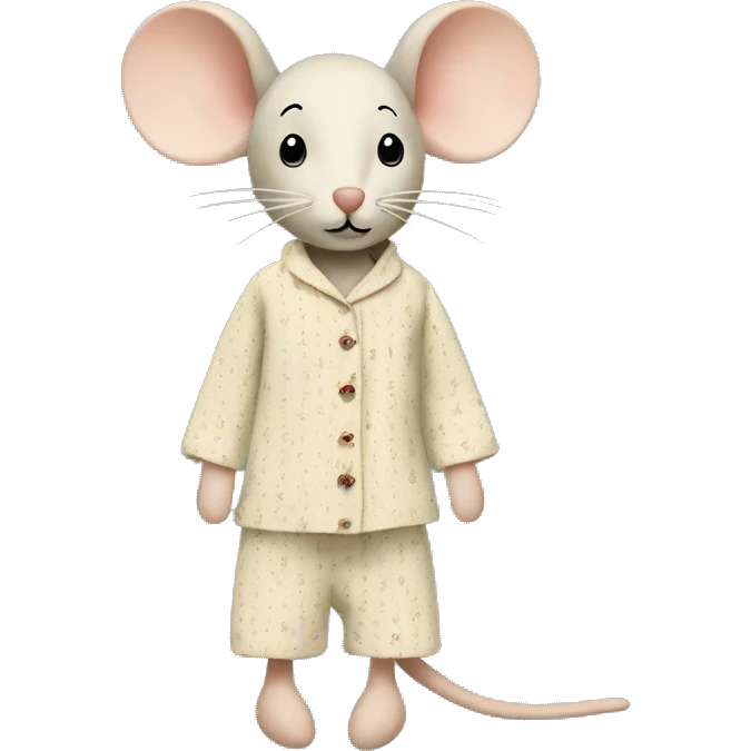 maileg fabric mouse in pajamas emoji